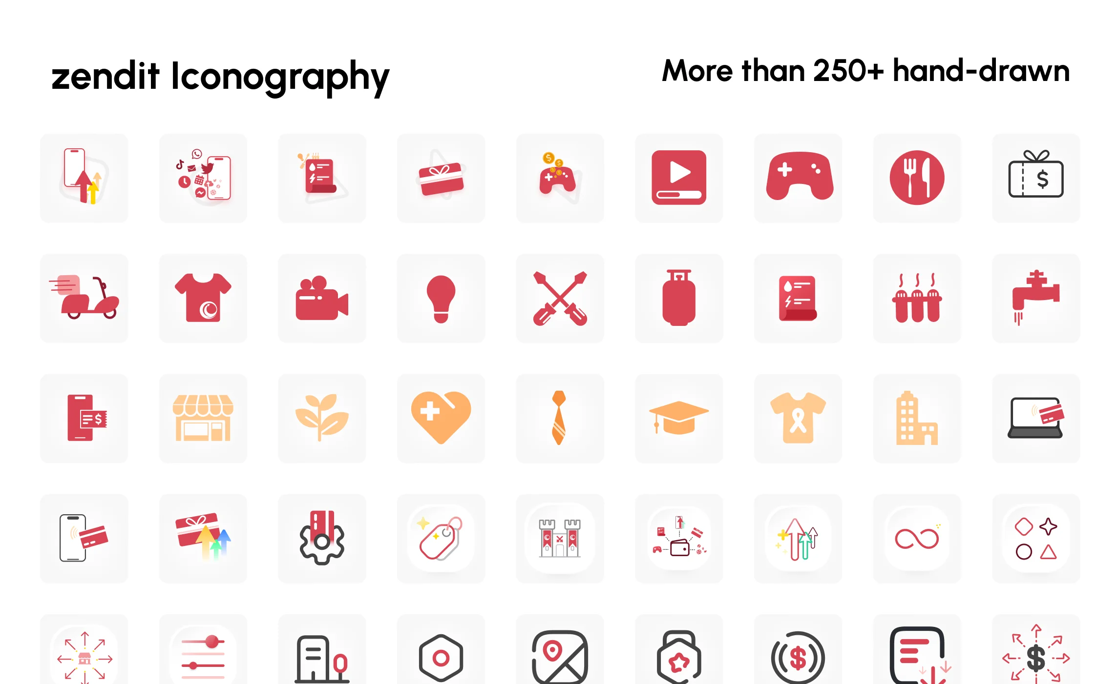 zendit iconography library for product and business concepts