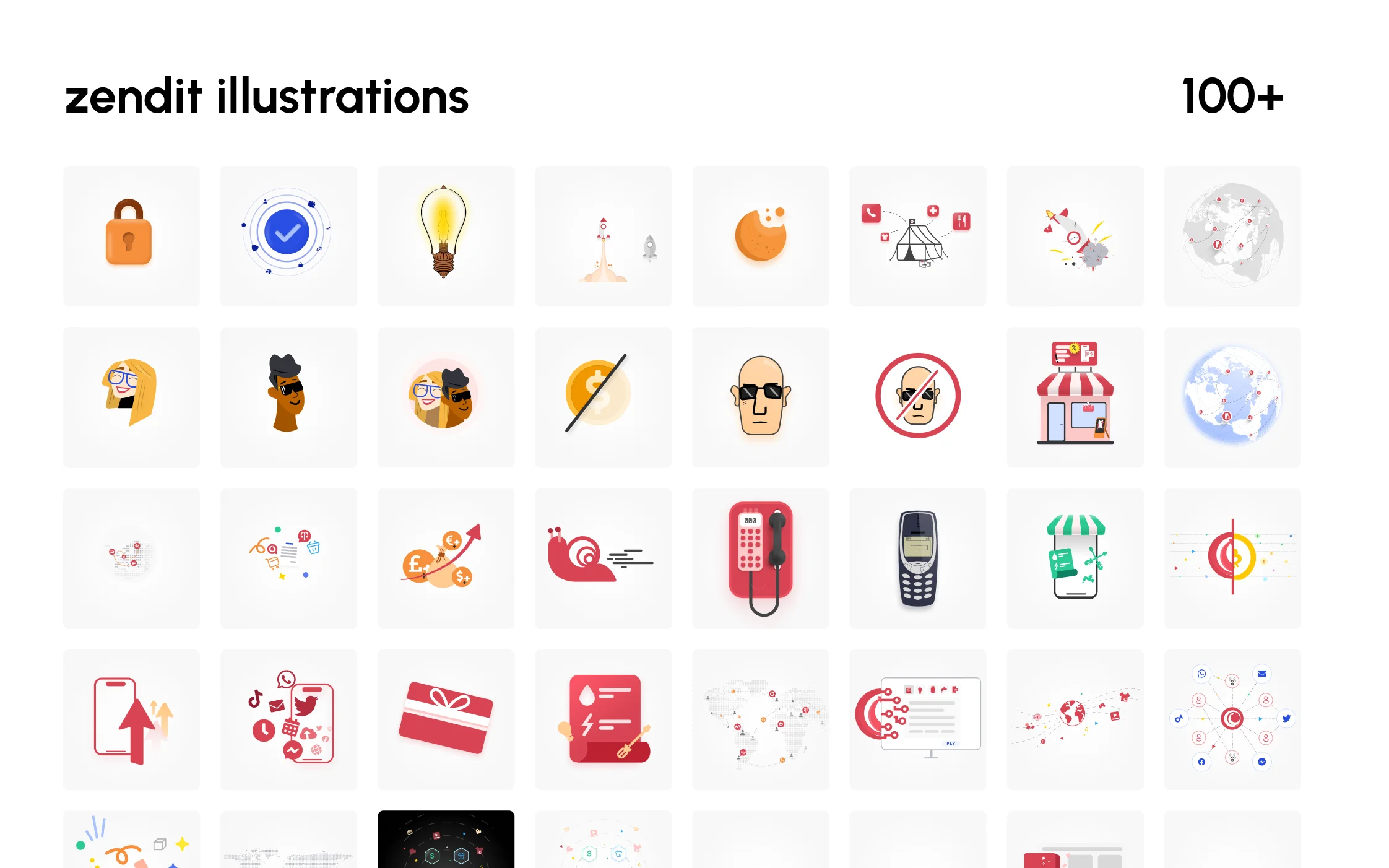 zendit illustration library for product storytelling