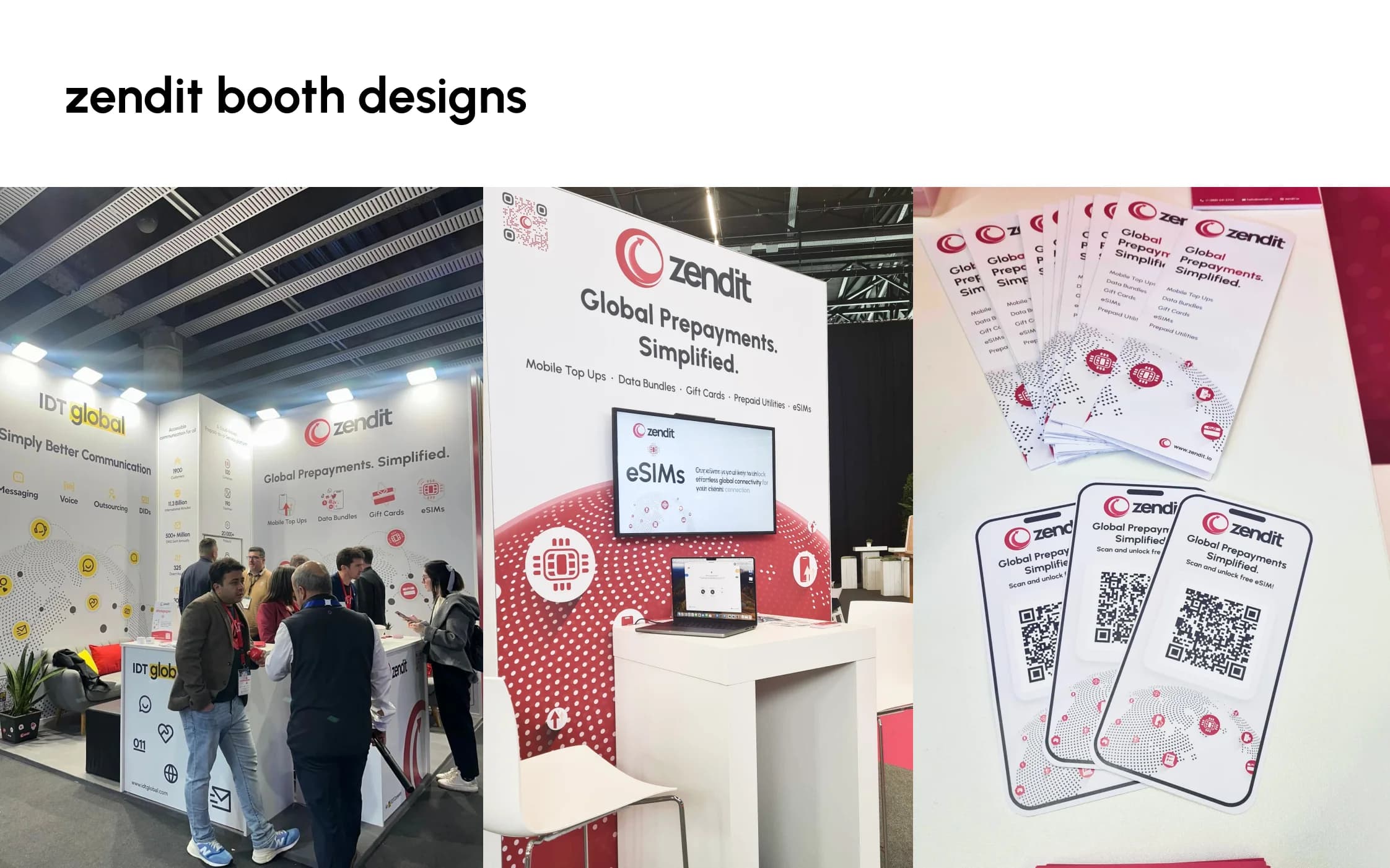 zendit booth designs and printed materials